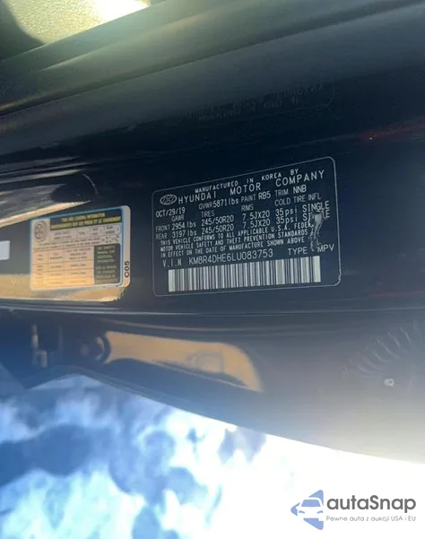 2020 Hyundai Palisade Sel from USA, damaged, VIN KM8R4DHE6LU083753